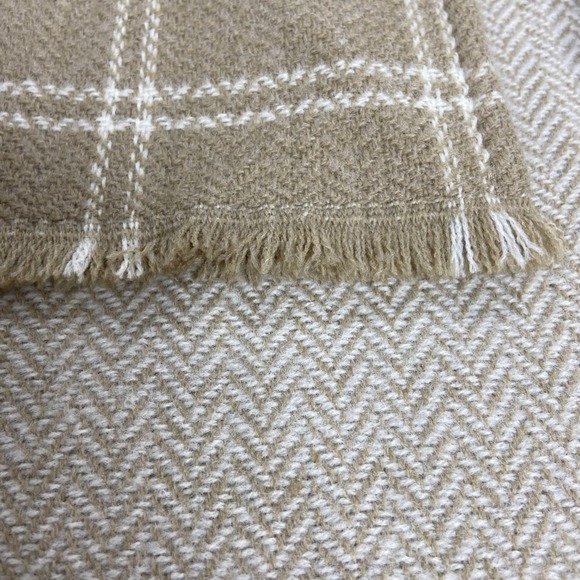 Lauren Ralph Lauren Womens Plaid Wrap Poncho‎ Cape Tan Acrylic One Size NEW - Picture 5 of 8